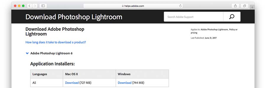 lightroom 6 update download